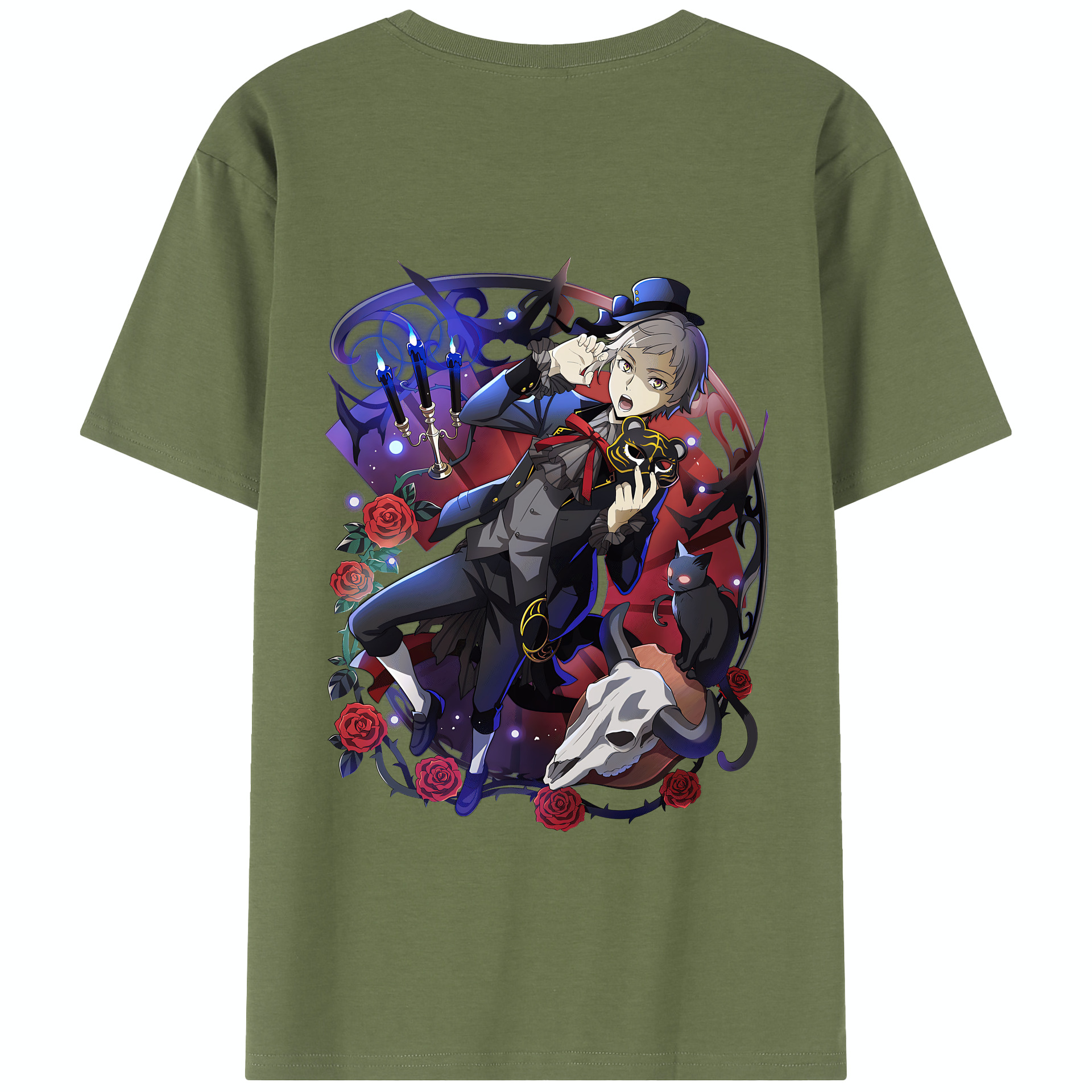 （画像用） 文豪ストレイドッグス Bungo Stray Dogs 綿100％半袖Tシャツ（背面プリント）